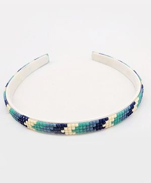 FOLLOW THE NEEDLE Zig Zag Hair Band-White