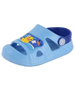 Yellow Bee Duck Patch Sandals - Light Blue