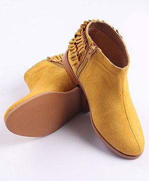 Pine Kids Frilled Winter Boots - Yellow