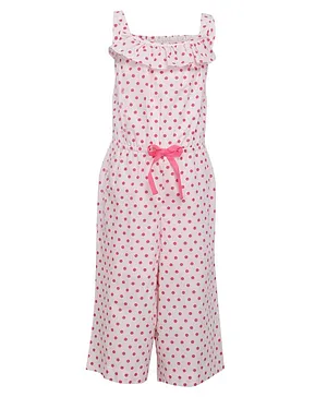 A Little Fable Sleeveless Polka Dotted Jumpsuit - Pink