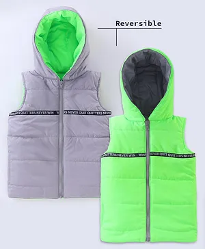 Under Fourteen Only Sleeveless Reversible Jacket - Green