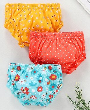 Babyhug 100% Cotton Antibacterial Bloomers Multi Print Pack of 3 - Multicolor