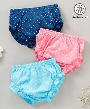 Babyhug 100% Cotton Antibacterial Printed Bloomers Pack of 3 - Multicolor