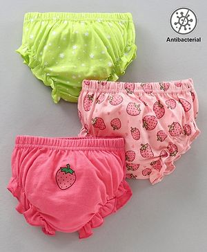 Babyhug Antibacterial Cotton Bloomers Printed Pack of 3 - Multicolour