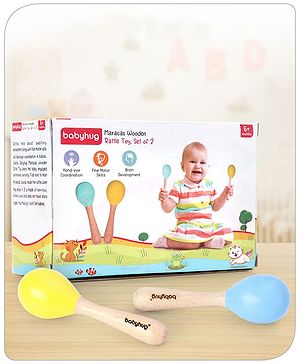 Babyhug Maracas Wooden Rattle Toy Set of 2