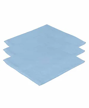 Lula Muslin Cotton Reusable Towel Pack Of 3 - Blue