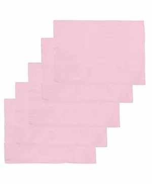 Lula Muslin Cotton Reusable Towels Pack Of 5 - Pink