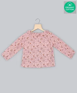 Sweetlime by A.S Full Sleeves Floral Printed Organic Cotton Top - Pink