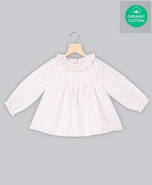 Sweetlime by A.S Full Sleeves Checked Top - White