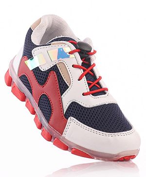Pine Kids Sports Shoes with LED Lights - White Red