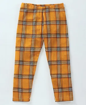 CrayonFlakes Checkered Full Length Leggings - Yellow