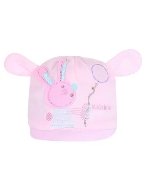 Tiekart Rabbit Design Woollen Cap - Pink