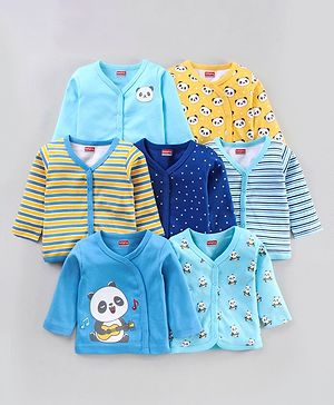 Babyhug 100%Cotton Full Sleeves Vests Pack of 7 - Multicolour