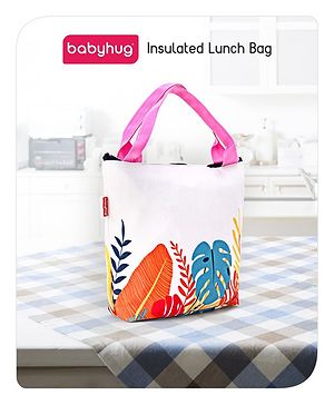 Babyhug Portable and Reusable Insulated Lunch Bag With Forest Print|For School,Travel and Outdoors|Premium & Easy to Carry| (Colour May Vary)