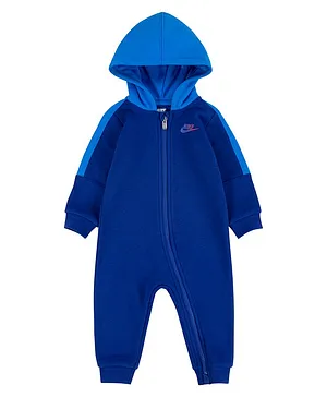 Nike Rise Hooded Full Sleeves Romper - Blue