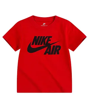 Nike Half Sleeves Logo Print Tee - Red