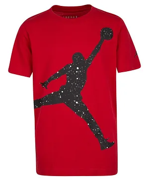 Jordan Speckled Jumpman Graphic Half Sleeves Tee - Red