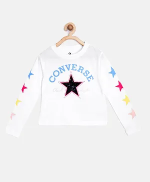 Converse Full Sleeves Star Logo Design Tee - White