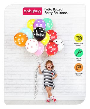 Babyhug Polka Dotted Party Balloons - Pack of 50