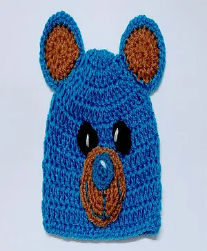 Knits & Knots Bear Theme Cap - Blue