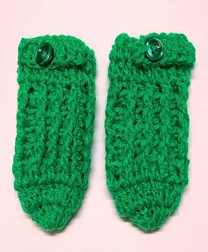 Knits & Knots Solid Colour Mittens - Green