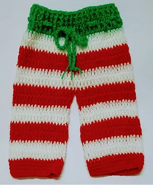 Knits & Knots crochet Striped Full Length Bottoms - Red & White
