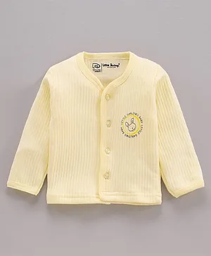 Little Darlings Full Sleeves Vest Bear Print - Yellow