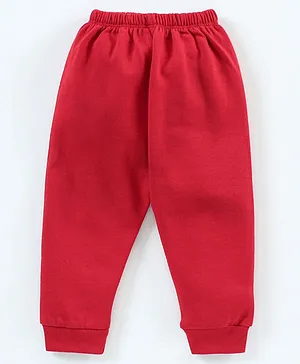 Simply Full Length Solid Color Lounge Pant - Red