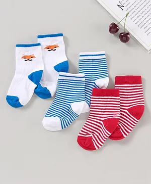 Cute Walk by Babyhug Anti Bacterial Ankle Length Socks Pack of 3 - Multicolour