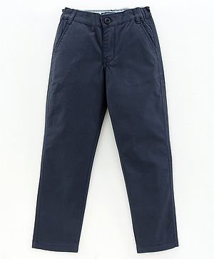 Pine Kids Cotton Lycra Full Length Chino Pant - Navy Blue