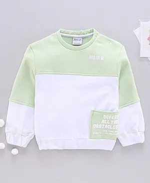Bloom Up Full Sleeves Sweatshirt Color Block - Green