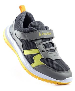 Pine Kids Sports Shoes - Dark & Light Grey