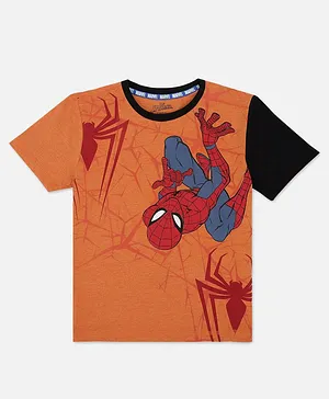Kidsville Spiderman Featured Half Sleeves Tee - Yellow