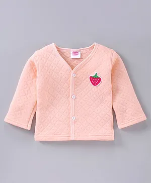 Tappintoes Full Sleeves Vest Strawberry Print - Peach