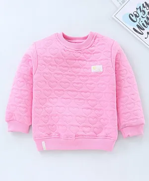 Play by Little Kangaroos Full Sleeves Pullover Sweater Solid Color - Pink
