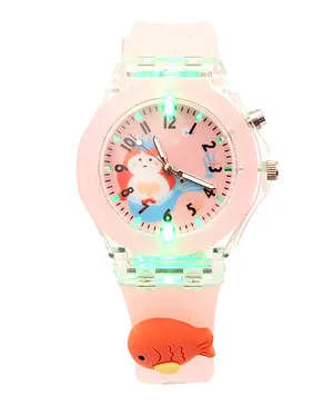 Spiky 100% Accuracy Silicone Spiky Sporty Analogue Watch Fish Design - Pink   