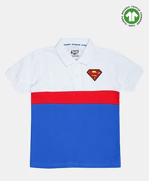 Nap Chief Superman Organic Cotton Half Sleeves Tee - White