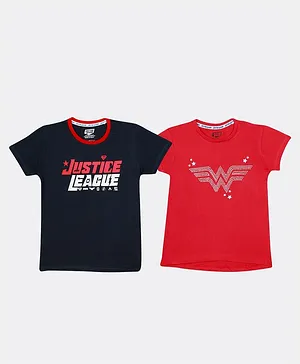 Nap Chief Justice League Combo Pack Of 2 Half Sleeves Tee - Red