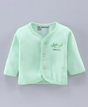 Little Darlings Full Sleeves Printed Vest - Green