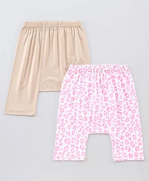 Earth Conscious Combo Pack Of 2 Leopard Print Diaper Pants - Pink