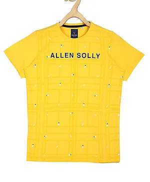 Allen Solly Junior Half Sleeves T-Shirt - Yellow (13 to 14 Years)