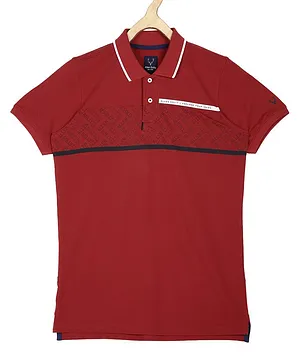 Allen Solly Junior Half Sleeves T-Shirt - Red (5 to 6 Years)