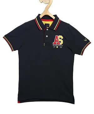 Allen Solly Junior Half Sleeves T-Shirt A S Champions Embroidery - Navy Blue