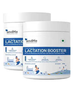 andMe Lactation Supplement for for Women - Increases Lactation and Breast Milk, Supports Healthy Infant Growth, Manages Postpartum Weight Nutritious Milk Supply - 250 gm(Pack of 2)