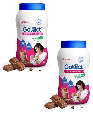 Galact Granules Lactation Supplement With Shatavari In Chocolate Flavour - 600 g - Pack of 2