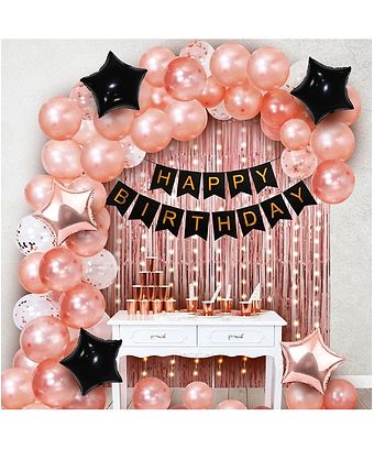 Surprise Decor Rose Gold Birthday Decoration Kit-Set Of 69 Pcs Happy Birthday…