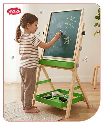 Aditi Toys 2-in-1 Wooden Kids Easel Board