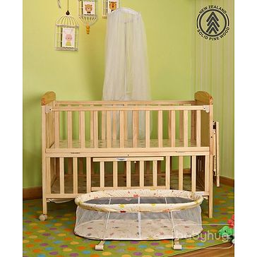 babyhug kelly baby cot with bassinet