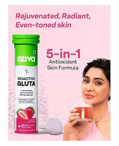 OZiva Bioactive Gluta with L-Glutathione to Reduce Skin Cellular Damage & Pigmentation (2 x 15 Tablets) Online in India, Buy at Best Price from 16646444