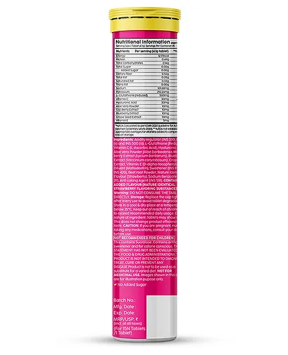 PLIX Glutathione Tablets With Vitamin C For Clear And Youthful Skin (Pack Of 1, Strawberry)